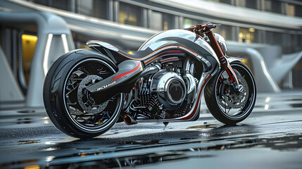 concept motorcycle with futuristic design elements