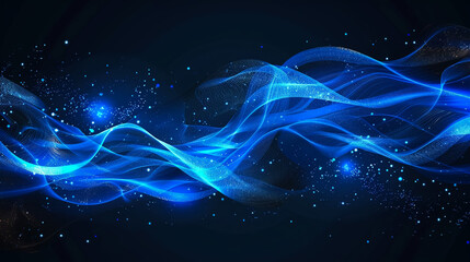 Obraz premium Blue Light Wave Abstract Background. 