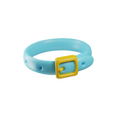 Adorable blue collar with buckle for a dog or cat on an isolated background.