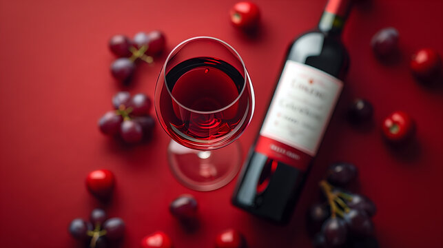 Red wine on red background