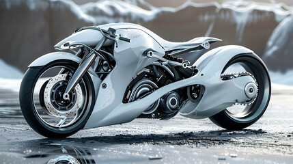 futuristic motorcycle concept inspired by nature and organic forms