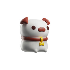 Adorable 3D cartoon dog on isolated background. pet shop vector.