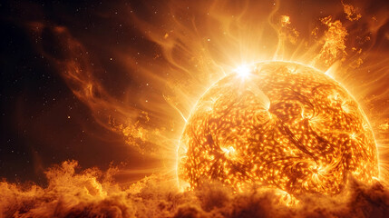 Captivating Eruption of Solar Energy:Unveiling the Sun's Magnetic Temperament