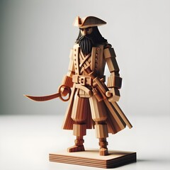 Wood mate or pirate captain miniature 