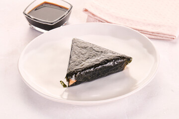 Japanese traditional onigiri with fish