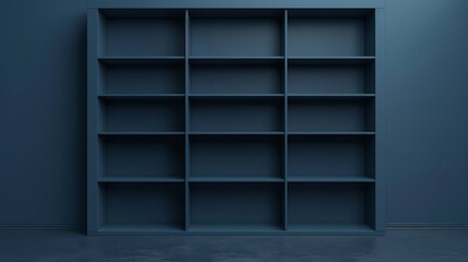 A classic bookshelf with space for books, located in a clean room.