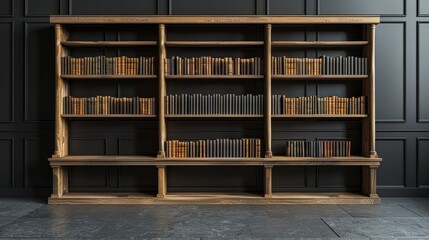 Obraz premium A classic bookshelf with space for books, located in a clean room.