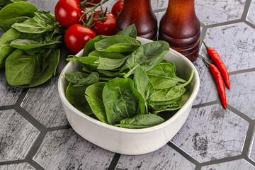 Natural organic raw green spinach