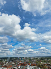 Fototapeta premium High Angle View of Wolverhampton City of metropolitan borough in the West Midlands, England, United Kingdom. May 4th, 2024