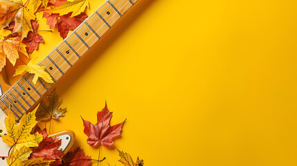 Guitar And Autumn Leaves ,generative ai