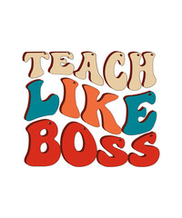 Teacher Svg Bundle, Retro Teacher Svg, Gift For Teacher, Wildflower Svg, Mental Health, Funny Teacher Svg, Teacher Life Svg, Svg File For Cricut,Retro Teacher SVG Bundle, Teacher Life svg, Retro Wavy 