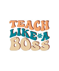 Teacher Svg Bundle, Retro Teacher Svg, Gift For Teacher, Wildflower Svg, Mental Health, Funny Teacher Svg, Teacher Life Svg, Svg File For Cricut,Retro Teacher SVG Bundle, Teacher Life svg, Retro Wavy 
