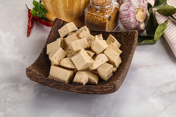 Vegan cuisine - organic tofu cheese