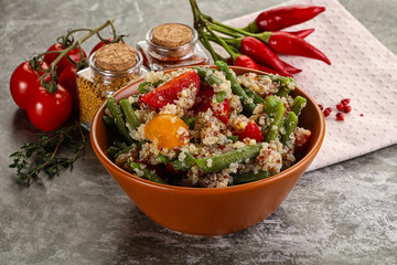 Vegan boiled quinoa with vegetables