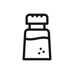 Spice jar isolated icon, salt glass jar vector symbol with editable stroke
