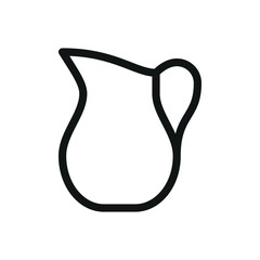 Water jug isolated icon, glass jug vector symbol with editable stroke