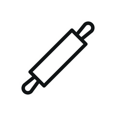 Rolling pin isolated icon, wooden rolling pin vector symbol with editable stroke