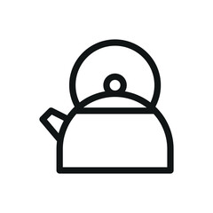 Kettle isolated icon, metal classic kettle vector symbol with editable stroke