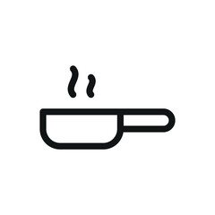 Fryingpan isolated icon, frying pan vector symbol with editable stroke
