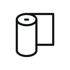 Paper towels isolated icon, paper towel roll vector symbol with editable stroke
