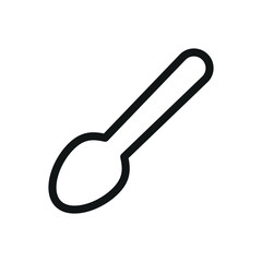 Spoon isolated icon, wooden spoon vector symbol with editable stroke