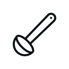 Ladle isolated icon, kitchen utensil vector symbol with editable stroke