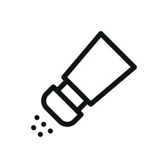 Salt shaker isolated icon, pepper shaker vector symbol with editable stroke