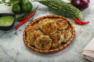 Indian style - chicken kebab with herbs