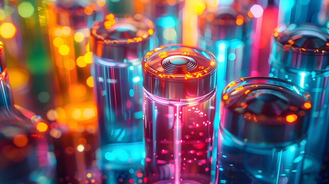 Cutting-Edge Redox Flow Battery Nanowire Technology for Efficient Energy Storage in 3D Render with Cinematic Photographic Style