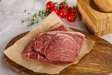 Uncooked raw beef steak for grill