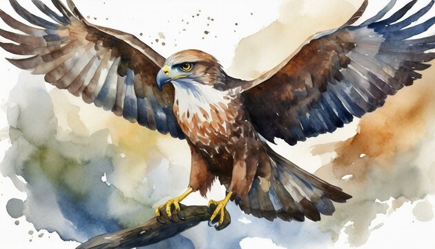 seahawk watercolor painting, art design