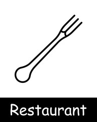 Restaurant set icon. Cloche, chef knife, ice cream, noodle bowl, chopsticks, fork, cocktail glass, wine glass, entree, soup, hot dish, cutlery, dango. Gourmet food concept.