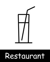 Restaurant set icon. Cloche, chef knife, ice cream, noodle bowl, chopsticks, fork, cocktail glass, wine glass, entree, soup, hot dish, cutlery, dango. Gourmet food concept.