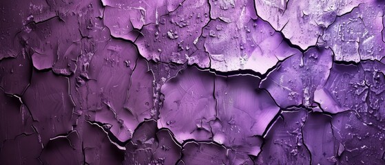 Obraz premium The worn purple texture tells a story of weathering, with cracks and chips providing a mosaic of the past. It serves as an abstract expression of time's relentless march.