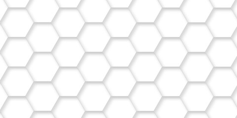 White luxury hexagons abstract background .white hexagon futuristic technology honeycomb pattern vector design .