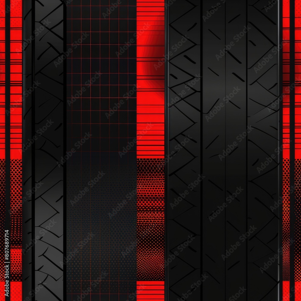 Aufkleber Simple black and red grid pattern background, suitable for graphic design projects