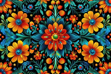 Vibrant floral design on a dark background, perfect for various projects