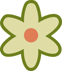 Boho leaf element with shape. Aesthetic illustration of a leaflet. Vector boho style illustration