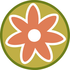 Boho leaf element with shape. Aesthetic illustration of a leaflet. Vector boho style illustration