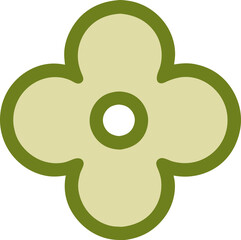 Boho leaf element with shape. Aesthetic illustration of a leaflet. Vector boho style illustration