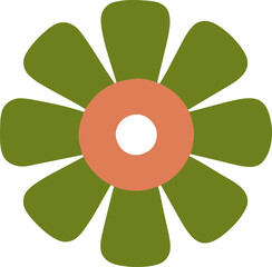 Boho leaf element with shape. Aesthetic illustration of a leaflet. Vector boho style illustration