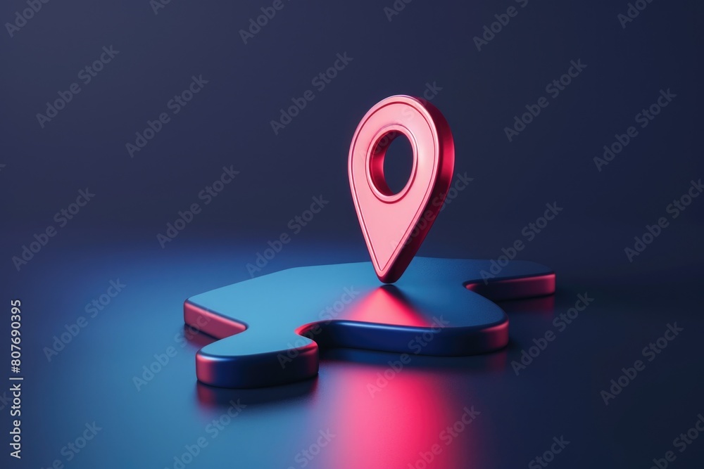 Poster a single puzzle piece with a red pin attached, suitable for business and strategy concepts