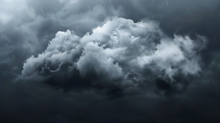 Meteorological icon of lightning cloud on transparent background. A realistic element for weather forecasts.