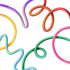 colorful doodle abstract line 