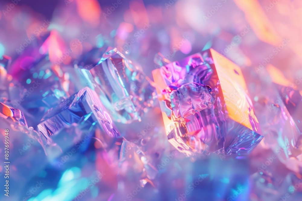 Poster detailed view of a cluster of crystals, perfect for science or geology projects