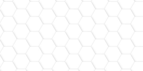 Fototapeta premium White luxury hexagons abstract background .white hexagon futuristic technology honeycomb pattern vector design .