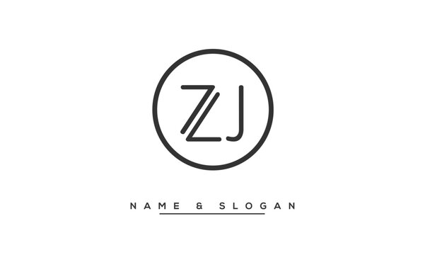 ZJ, JZ , Z, J  Abstract Letters Logo Monogram