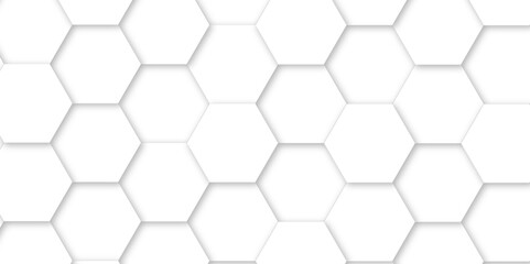 White luxury hexagons abstract background .white hexagon futuristic technology honeycomb pattern vector design .