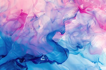 Close up of blue and pink liquid. Suitable for science or abstract backgrounds