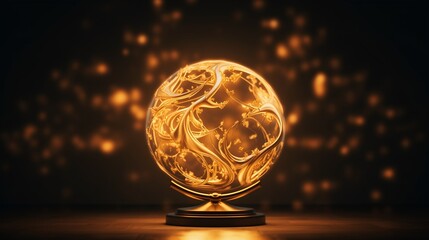 A futuristic light lamp design resembling a celestial orb